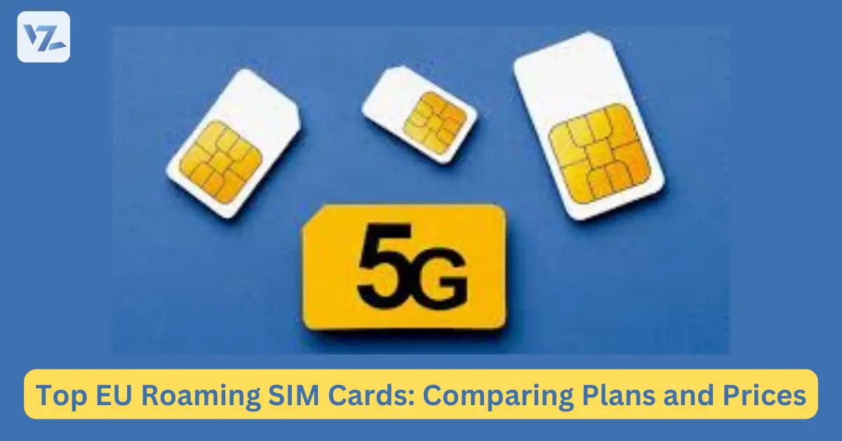 Graphic depicting a price tag with EU roaming SIM card plan details