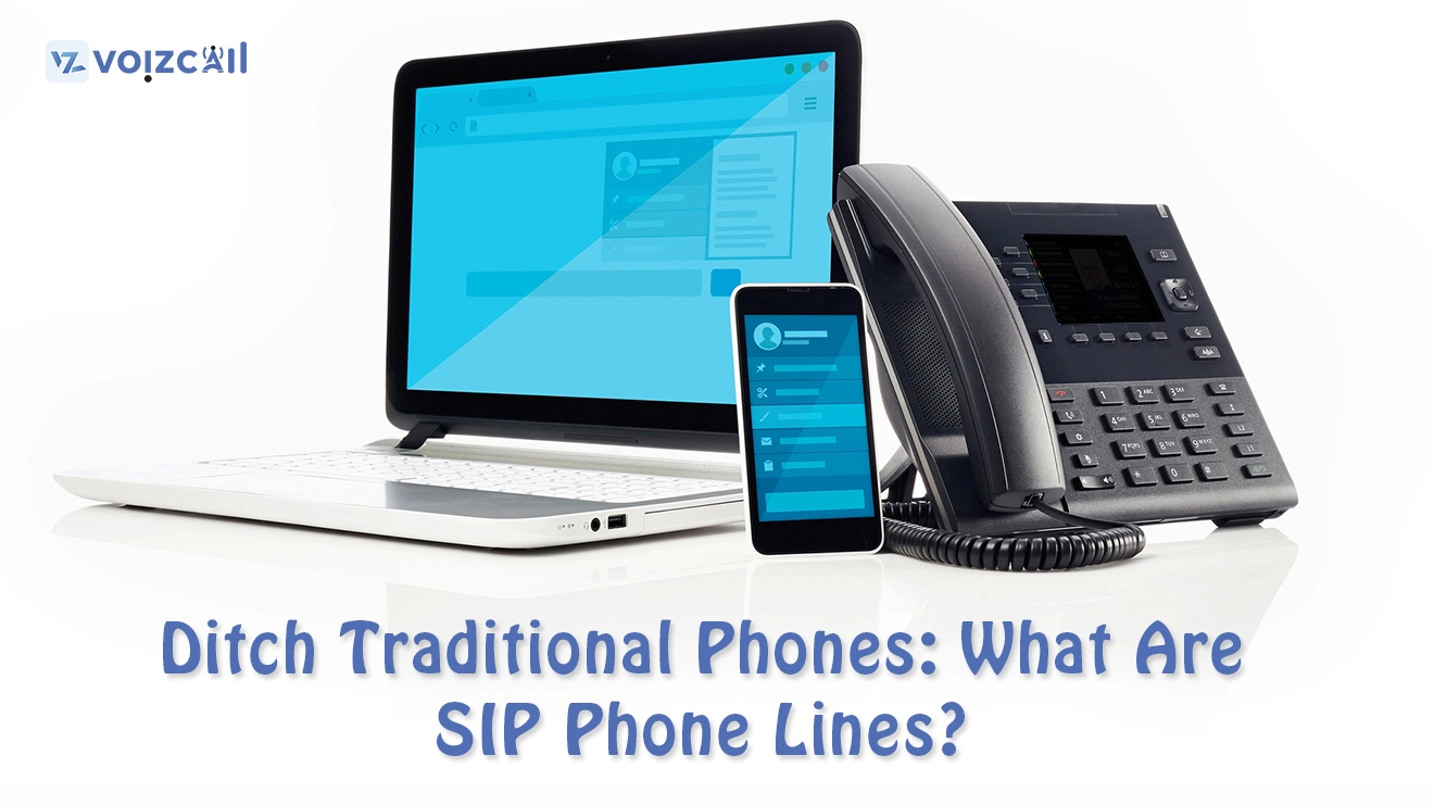 SIP phone lines connected to a VoIP network