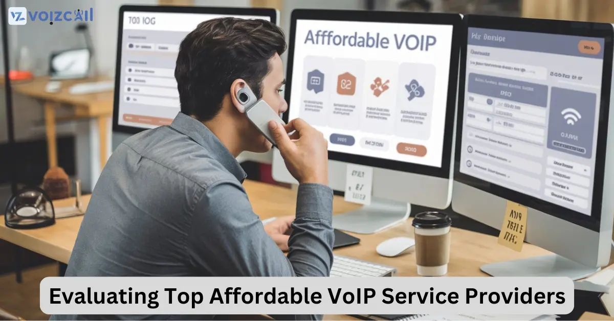 People using VoIP for business communication