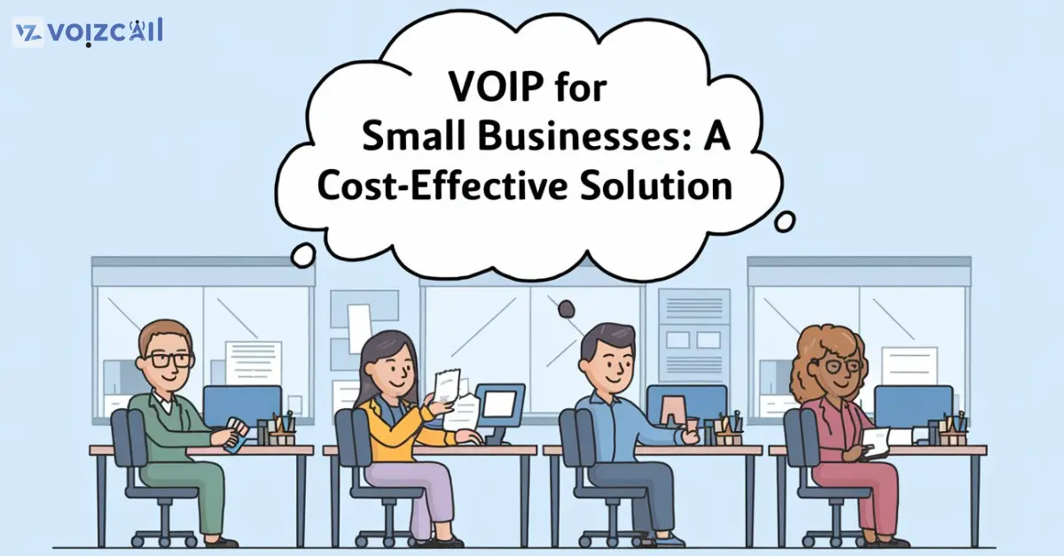 Small business office with VoIP phones