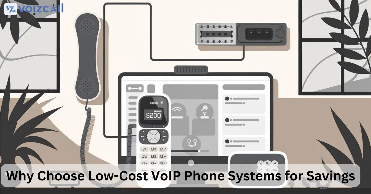 A calculator showing potential cost savings for businesses using VoIP phone systems.