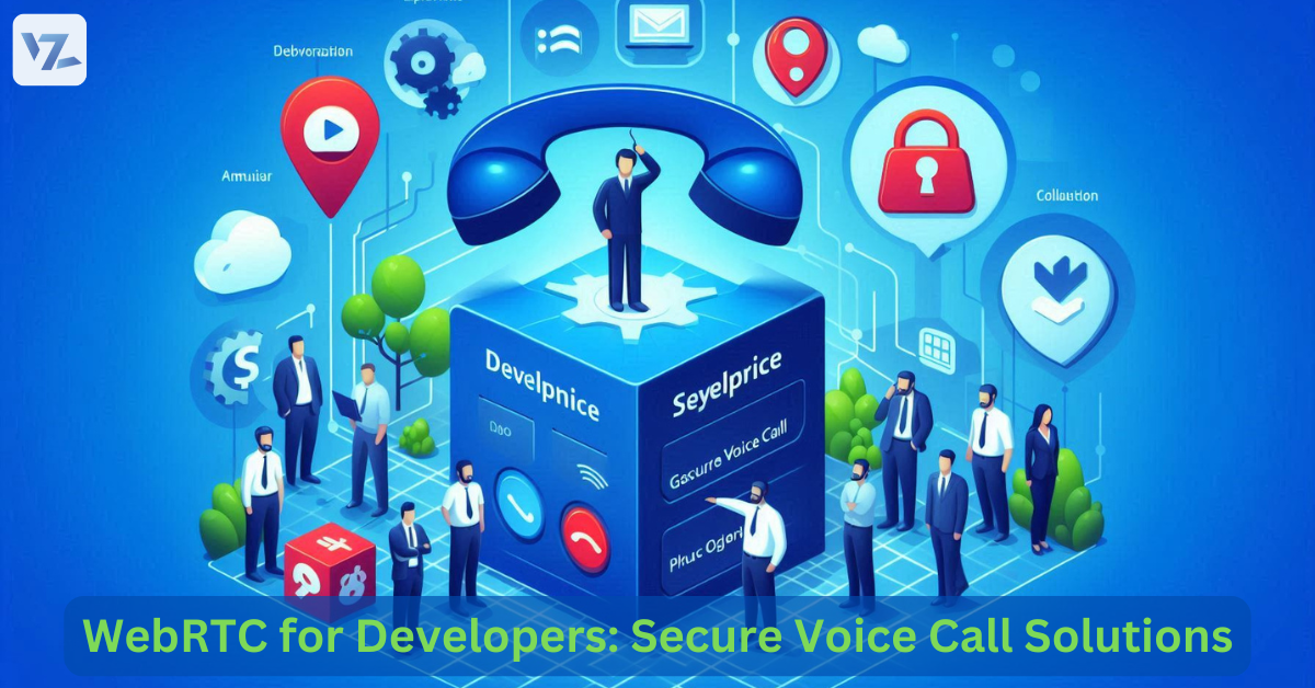 Person making a secure voice call using WebRTC