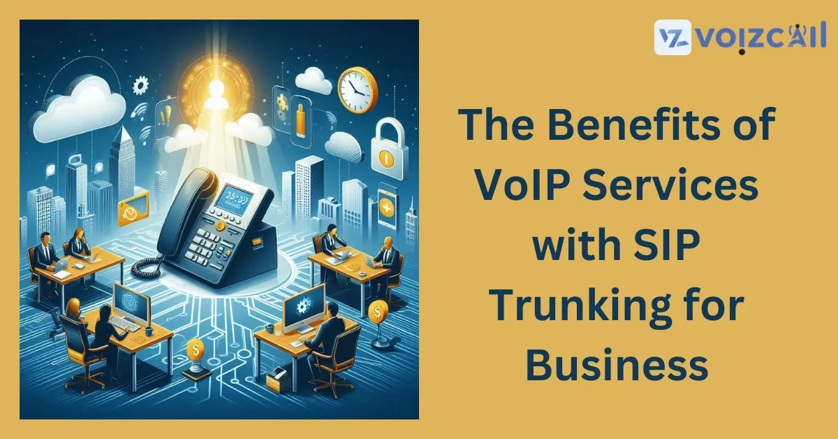 Businessman using VoIP phone with SIP Trunking