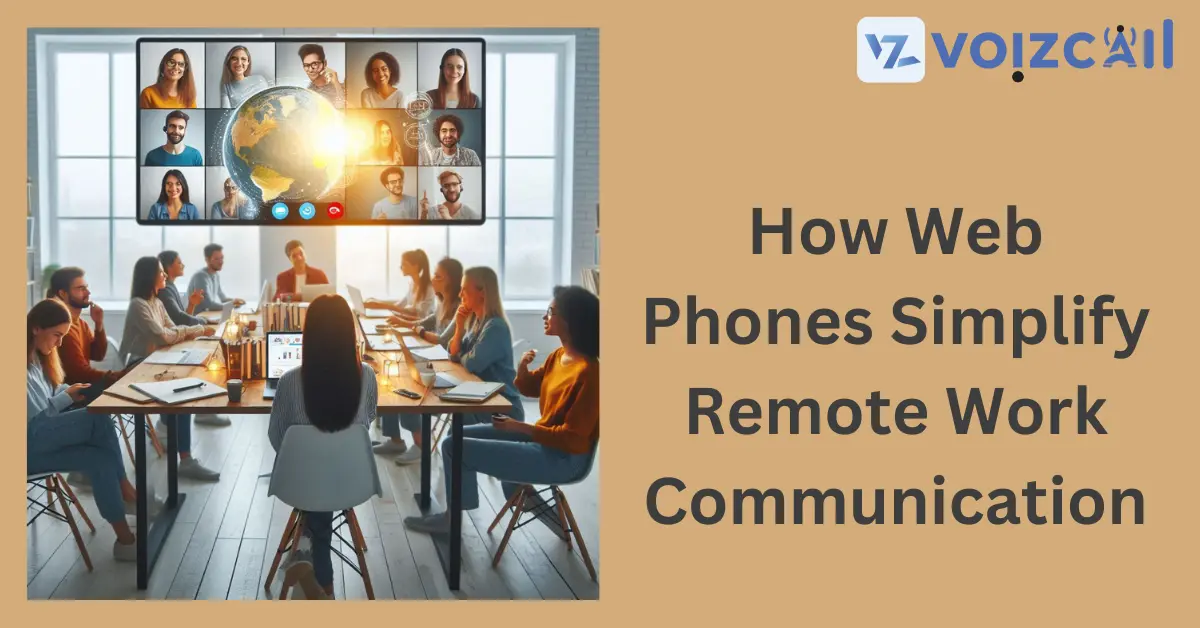 Image of a person using a web phone for seamless remote work communication.